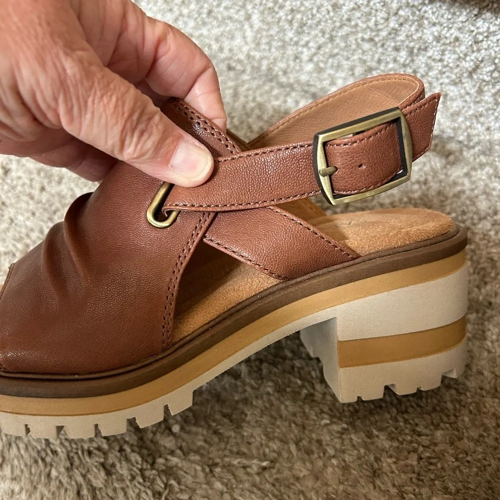 NWOT Salvia “Hope” Cuoio Sheep Leather Platform Sandals. Chunky. Comfort. Sz 36 - Picture 7 of 11